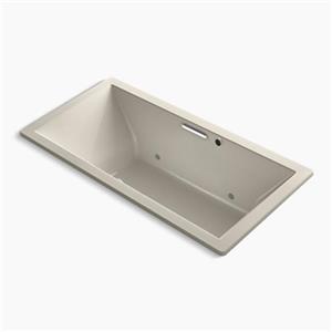 KOHLER BubbleMassage 72-in x 36-in Drop-in Bath with Bask Heated Surface and Center Drain