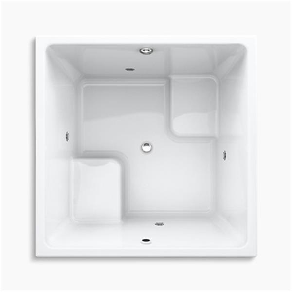 KOHLER 48-in x 48-in Cube Drop-in VibrAcoustic Bath with Chromatherapy