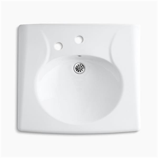 KOHLER Brenham 19.75-in x 21.94-in White Wall-Mount Sink