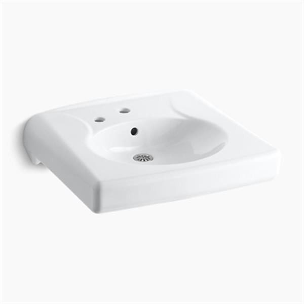 KOHLER Brenham 19.75-in x 21.94-in White Wall-Mount Sink