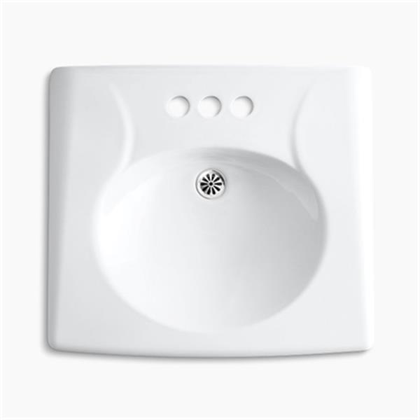 KOHLER Brenham 19.75-in x 21.94-in White Wall-Mount Sink