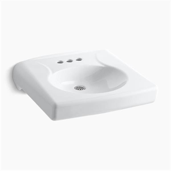 KOHLER Brenham 19.75-in x 21.94-in White Wall-Mount Sink