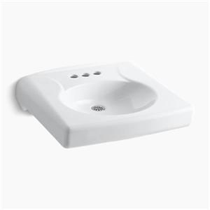 KOHLER Brenham 19.75-in x 21.94-in White Wall-Mount Sink