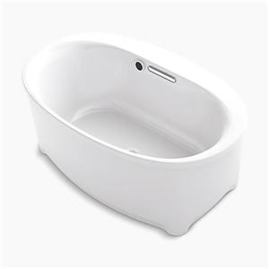 KOHLER 60-in x 36-in Oval Freestanding Bath with Bask Heated Surface