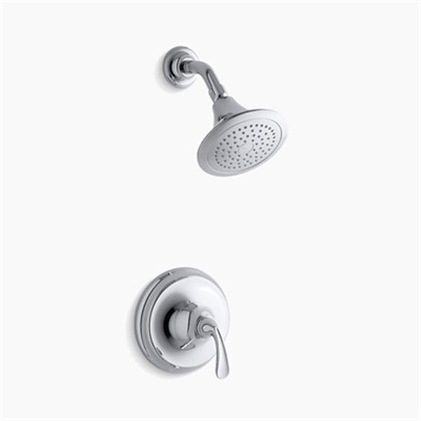 KOHLER Forté Polished Chrome Rite-Temp Pressure-Balancing Shower Trim Set with Sculpted Lever Handle