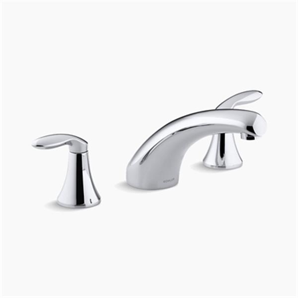 KOHLER Coralais 8-in Polished Chrome Deck-Mount Bath Faucet Trim with Lever Handles