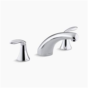 KOHLER Coralais 8-in Polished Chrome Deck-Mount Bath Faucet Trim with Lever Handles