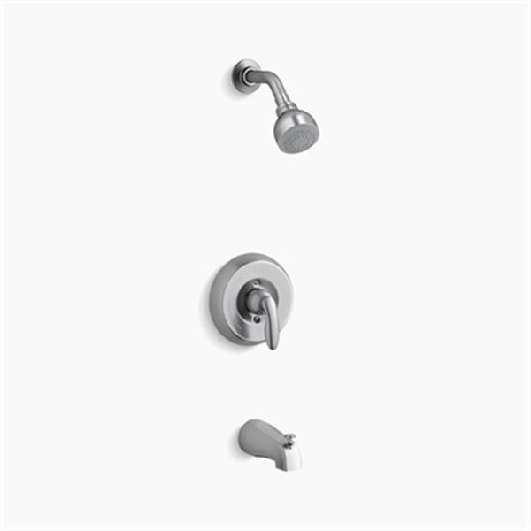 KOHLER Coralais Brushed Chrome Bath and Shower Trim Set with 1.75 GPM