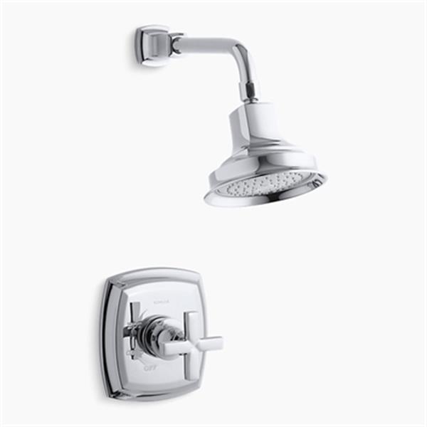 KOHLER Margaux Polished Chrome Rite-Temp Pressure-Balancing Shower Faucet Trim with Cross Handle