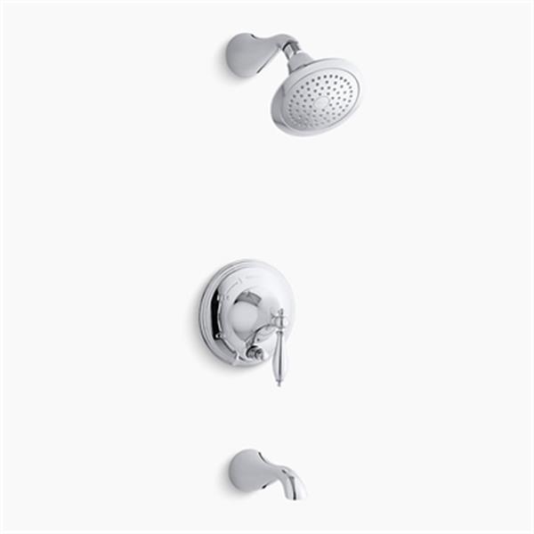 KOHLER Finial Polished Chrome Rite-Temp Pressure-Balancing Bath and ...