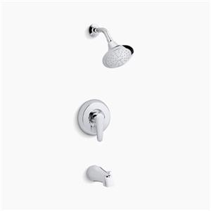 KOHLER July Polished Chrome Rite-Temp Pressure-Balancing Bath/Shower Trim Set