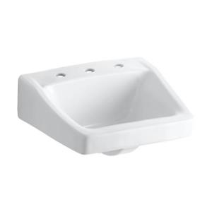 KOHLER Chesapeake 19.25-in White Wall-Mount/Concealed Arm Carrier Bathroom Sink