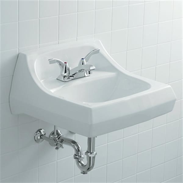 KOHLER Kingston 21.25-in White Wall-Mount Arm Carrier Bathroom Sink ...