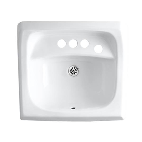 KOHLER Kingston 21.25-in White Wall-Mount/Concealed Arm Carrier Bathroom Sink 2005-R-0 | RONA