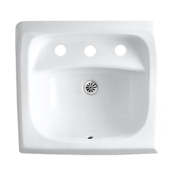KOHLER Kingston 20.25-in White Porcelain U Shaped Wall Mounted Sink