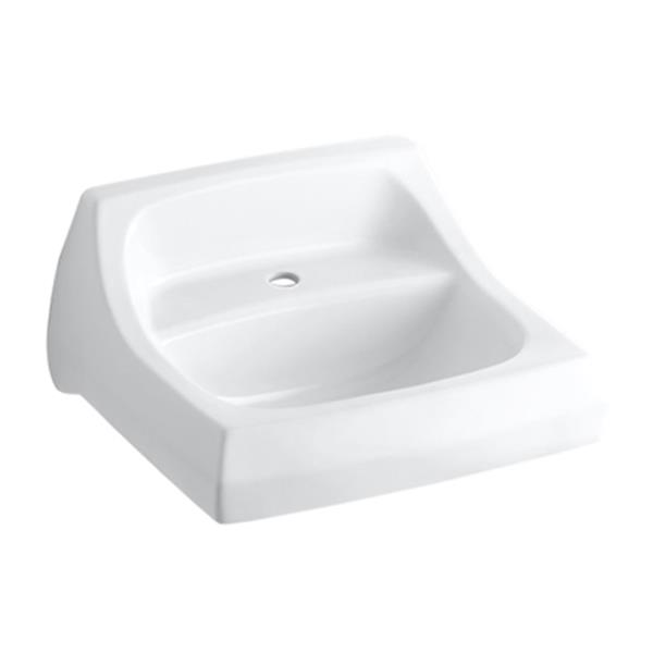KOHLER Kingston 21.25-in White Porcelain U Shaped Wall Mounted Sink