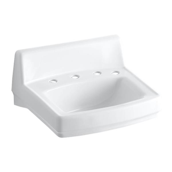 KOHLER Greenwich 20.75in White Porcelain Rectangular Wall Mounted Sink