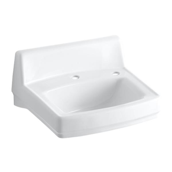 KOHLER Greenwich 20 75 In White Porcelain Rectangular Wall Mounted Sink   330043275 MainImage 001 L 