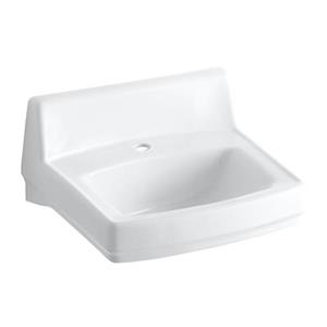 KOHLER Greenwich 20.75-in White Porcelain Rectangular Wall Mounted Sink