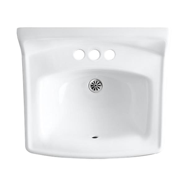 KOHLER Greenwich 20.75-in White Porcelain Rectangular Wall Mounted Sink