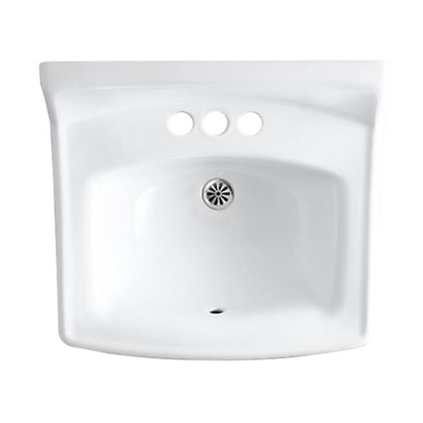 KOHLER Greenwich 20.75-in White Porcelain Rectangular Wall Mounted Sink