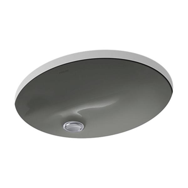 KOHLER Caxton 17-in Thunder Grey China Fire Clay Under Counter Sink