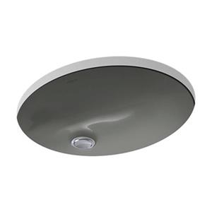 KOHLER Caxton 17-in Thunder Grey China Fire Clay Under Counter Sink