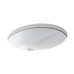 KOHLER Caxton 19.25-in White China Fire Clay Under Counter with Glazed Underside Sink