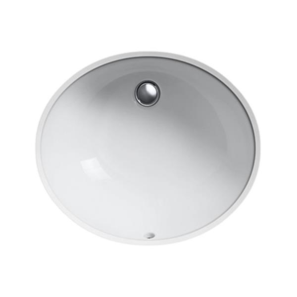 KOHLER Caxton 19.25-in White China Fire Clay Under Counter with Sealed Overflow Sink