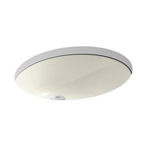 KOHLER Caxton 19.25-in Biscuit China Fire Clay Under Counter with Sealed Overflow Sink