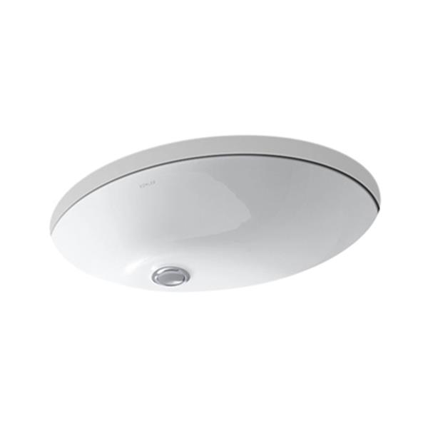 KOHLER Caxton 21.25in White China Fire Clay Under Counter with Glazed