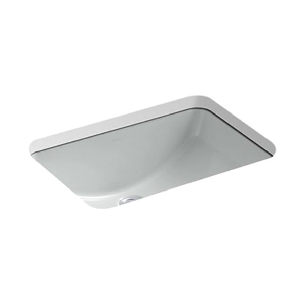 KOHLER Ladena 20.88-in Ice Grey China Fire Clay Rectangular Under Counter Sink