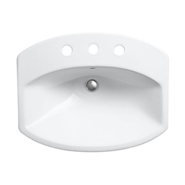 KOHLER Cimmarron 23-in White China Fire Clay Self Rimming Sink