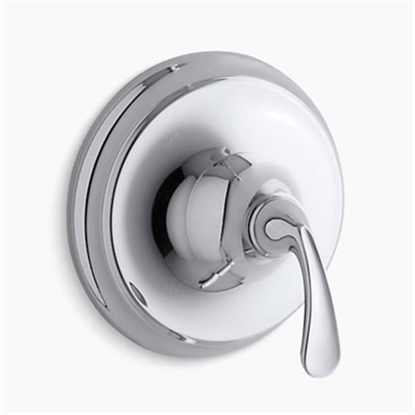 KOHLER Forte Brushed Chrome Rite-Temp Pressure-Balancing Valve Trim w/Sculpted Lever Handle (Valve not Included)