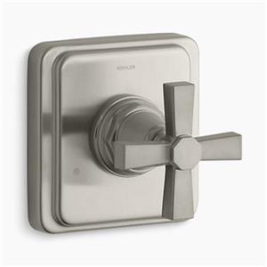 KOHLER Pinstripe Vibrant Brushed Nickel Cross Handle Pure Transfer Valve Trim