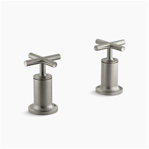 KOHLER Purist Vibrant Brushed Nickel Cross Handle Deck or Wall-Mount High-Flow Bath Trim