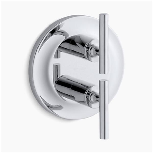 KOHLER Purist Polished Chrome Two-Handle Lever Stacked Valve Trim