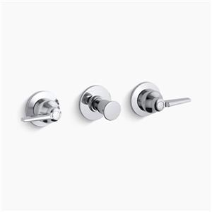 KOHLER Triton Polished Chrome Three Handle Wall-Mount Valve Trim