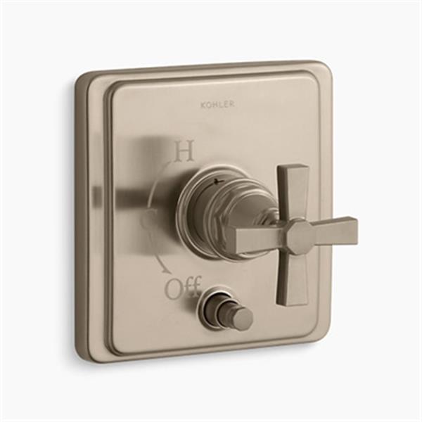 Kohler Pinstripe Vibrant Brushed Bronze Rite Temp Pressure Balancing Valve Trim T98757 3a Bv Rona 7070