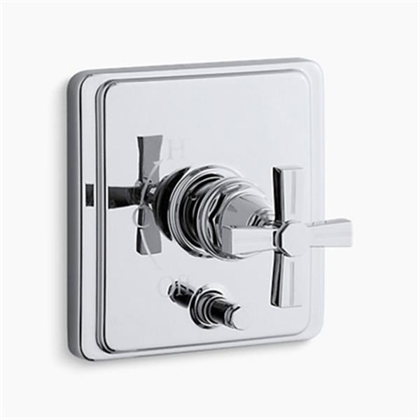 KOHLER Pinstripe Polished Chrome Rite-Temp Pressure-Balancing Valve Trim