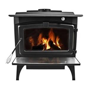 Pleasant Hearth 30.9-in x 26.5-in Black Large Wood Burning Stove