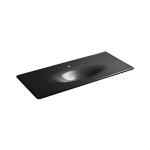 KOHLER Iron Impressions 49.62-in Black Rectangular Cast Iron Sink