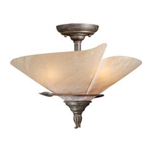 Cascadia Capri 3-Light Bronze Rustic Vine Semi Flush Mount Ceiling Light