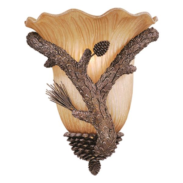Cascadia Aspen 1Light Rustic Wood Flush Wall Sconce ASWSU120PT RONA