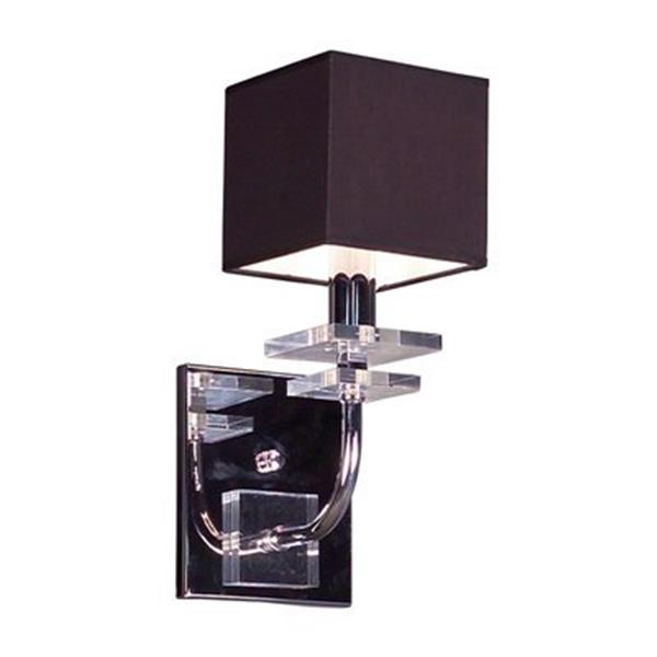 Classic Lighting Quadrille Collection Black Single Light Wall Sconce RONA