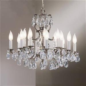 Classic Lighting Barcelona 24-in Millennium Silver Italian16-Light Chandelier
