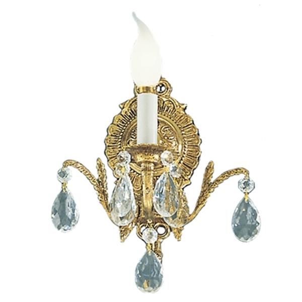 Classic Lighting Barcelona Collection Olde World Bronze Italian Crystal Single Light Wall Sconce