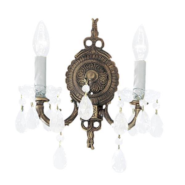 Classic Lighting Madrid Collection Roman Bronze Crystalique 2-Light Wall Sconce