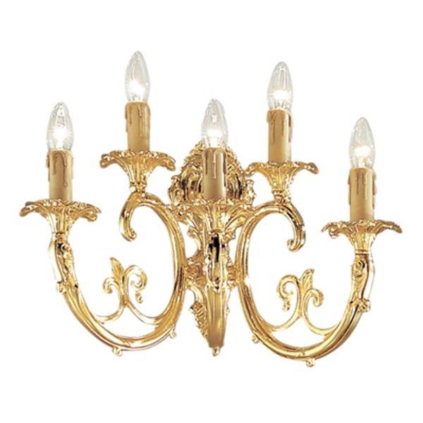 Classic Lighting Princeton Collection 24k Gold Plate Crystalique 5-Light Wall Sconce