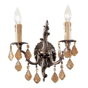 Classic Lighting Parisian Collection Aged Bronze Antique Italian Crystal 2-Light Wall Sconce